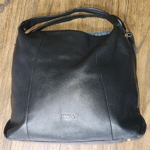 Furla Black Leather Tote Bag